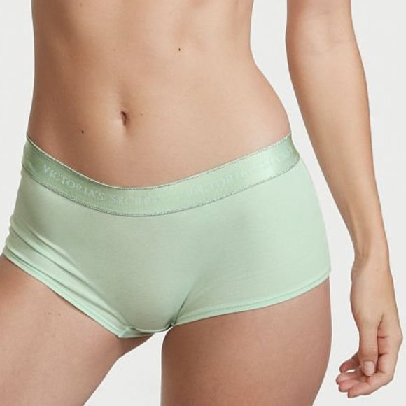 Last Pair VS XL Logo Waist Boyshort Misty Jade Light Green NWT Victoria's Secret - Picture 12 of 15